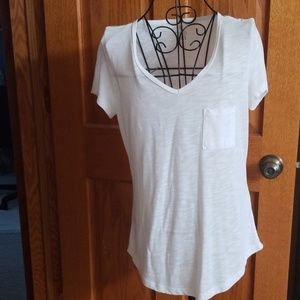 White v-neck top